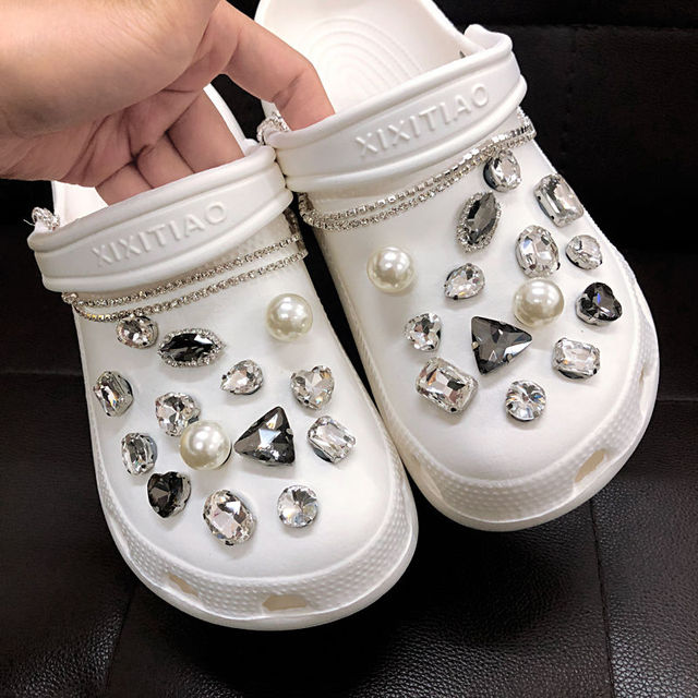 Bling Rhinestone DIY Shoes Charms for Crocs Women Diamond Croc Charms  Designer Clogs Shoe Buckle Finished Product Christmas Gift - AliExpress